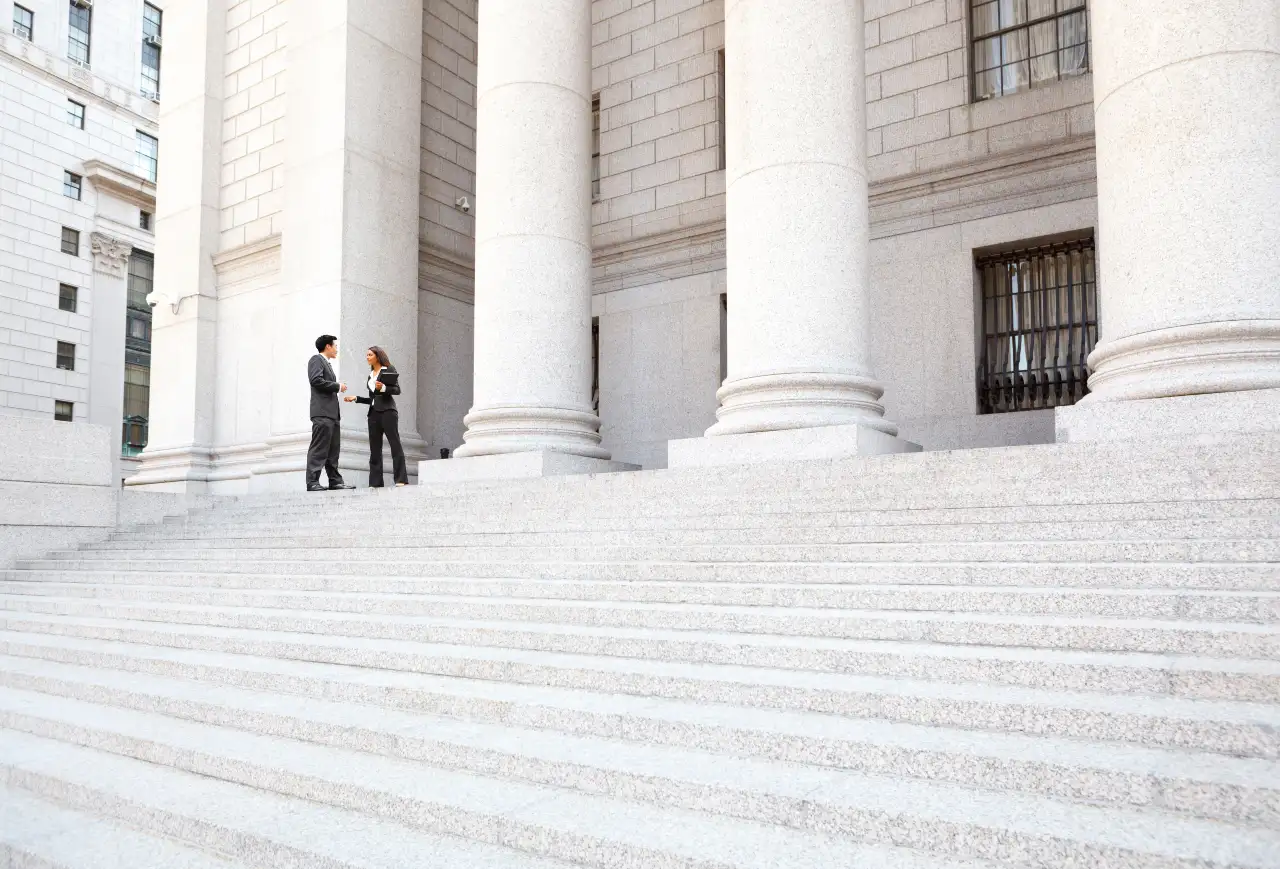 Attorneys on Courthouse Steps